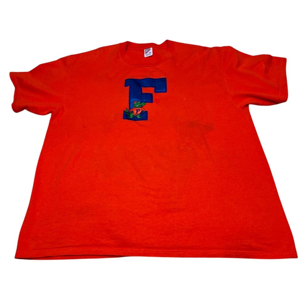 Vintage 90’s Florida Gators Embroidered Big Logo Shirt Jerzees Orange Size XXL